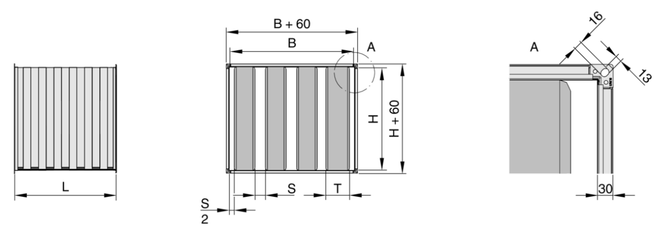 Luftkanalprofil 30 mm (P), ungeteilte Ausführung
