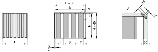 Luftkanalprofil 30 mm (P), ungeteilte Ausführung